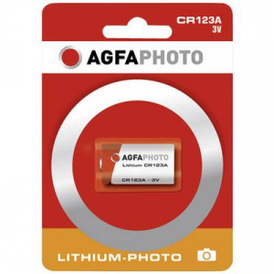 CR123A fotóelem, lítium, 3V 1300 mAh, Agfa EL123AP, K123LA, RL123A, EL123A, DL123A, 5018LC, LR123, VL123