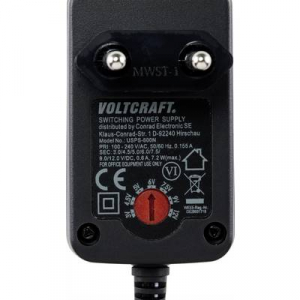 VOLTCRAFT USPS-600N Dugasztápegység, beállítható 3 V/DC, 4.5 V/DC, 5 V/DC, 6 V/DC, 7.5 V/DC, 9 V/DC, 12 V/DC 0.6 A 7.2 W Szabályozható kimeneti feszül