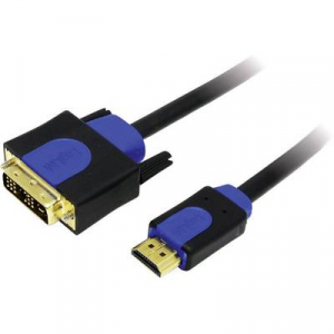 HDMI/DVI kábel, fekete, 3 m, LogiLink CHB3103