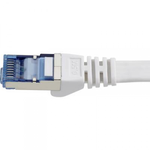 RJ45 Patch kábel, hálózati LAN kábel, hajlékony, tűzálló CAT 6A S/FTP 0,5 m szürke, Renkforce