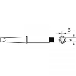 Weller CT5C7 W61 pákához. Hosszú, kétoldalt csapott, lapított, véső formájú pákahegy, forrasztóhegy 3.2 mm