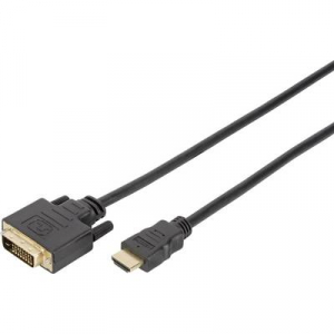 Digitus HDMI / DVI Csatlakozókábel [1x HDMI dugó - 1x DVI dugó, 18+1 pólusú] 2.00 m Fekete