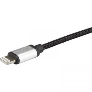 Renkforce USB 2.0 Csatlakozókábel [1x USB 2.0 dugó, A típus - 1x Apple Dock dugó Lightning] 3.00 m Sötétszürke Gesleeved