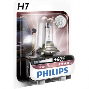 Philips VisionPlus H7 12 V 1 pár PX26d, átlátszó