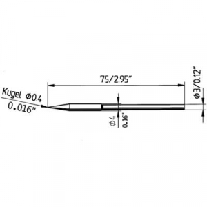 Ersa 212 pákahegy, forrasztóhegy 212 BD LF ceruza formájú hegy 0.4 mm