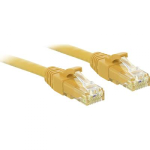 RJ45 Hálózat Csatlakozókábel CAT 6 U/UTP 1.00 m Sárga Védővel LINDY