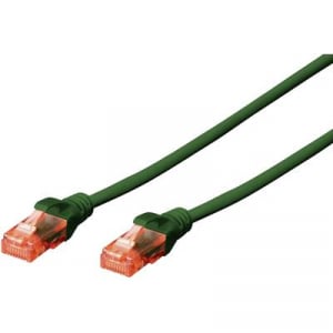 RJ45 Hálózat Csatlakozókábel CAT 6 U/UTP 5.00 m Zöld sodort érpár Digitus