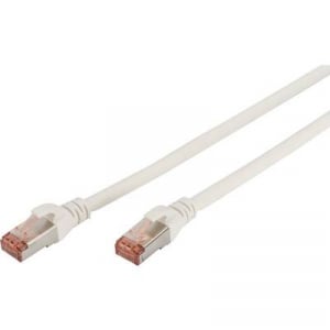 RJ45 Hálózat Csatlakozókábel CAT 6 S/FTP 10.00 m Fehér Lángálló, Fólia árnyékolás, Fonat árnyékolás, Árnyékolt, Halogénmentes, Kerek, sodort érpár Dig