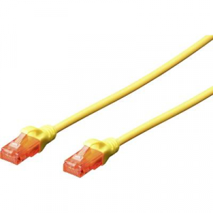 RJ45 Hálózat Csatlakozókábel CAT 6 U/UTP 2.00 m Sárga Lángálló, Halogénmentes, Kerek, sodort érpár, Árnyékolatlan Digitus