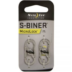 Dupla karabíner, ezüst színű, 2 db, S-Biner MicroLock NI-LSBM-11-2R3 MicroLock S-Biner 2 NITE Ize