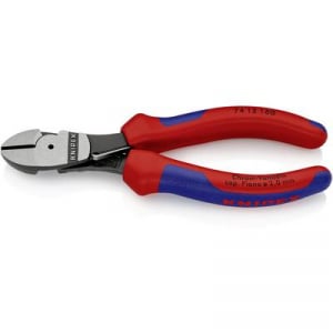 Erőkímélő oldalcsípőfogó, közepes/kemény/zongora huzal max.: O 3,4/2,5/2 mm, Knipex 74 12 160