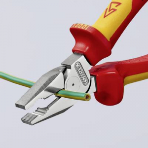 Erő kombinált fogó, 180 mm, vágási érték kemény: O 2,5 mm, zongorahuzal: O 2 mm, max. 16 mm2, Knipex 02 06 180