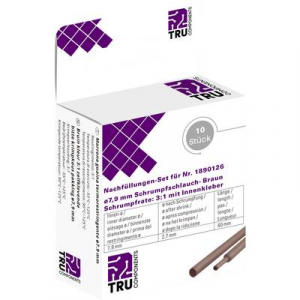 TRU COMPONENTS T1807CA007F Zsugorcső ragasztóval Barna 7.90 mm Zsugorodási arány:2:1 10 db