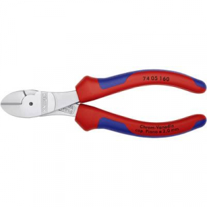 Erőkímélő oldalcsípőfogó, közepes/kemény/zongora huzal max.: O 3,4/2,5/2 mm, Knipex 74 05 160