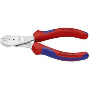 Erőkímélő oldalcsípőfogó, közepes/kemény/zongora huzal max.: O 3,4/2,5/2 mm, Knipex 74 05 160