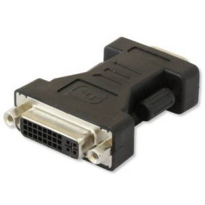 TECHly VGA / DVI Átalakító [1x VGA dugó - 1x DVI alj, 24+5 pólusú] Fekete