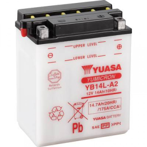 Motorkerékpár elem Yuasa YB14L-A2 12 V 14 Ah A következő modellekhez Motorkerékpárok, Motoros rollerek, Quadok, Jetski, Hómobil, Fűnyíró traktor