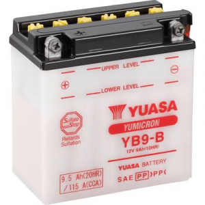 Motorkerékpár elem Yuasa YB9-B 12 V 9 Ah A következő modellekhez Motorkerékpárok, Motoros rollerek, Quadok, Jetski, Hómobil, Fűnyíró traktor