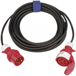 Erősáramú hálózati hosszabbítókábel védőkupakkal, fekete, 10 m, H07RN-F 5G 1,5 mm2, SIROX 362.010