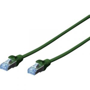 RJ45 Hálózat csatlakozókábel CAT 5e SF/UTP 1x RJ45 dugó - 1x RJ45 dugó 5 m Zöld UL minősített