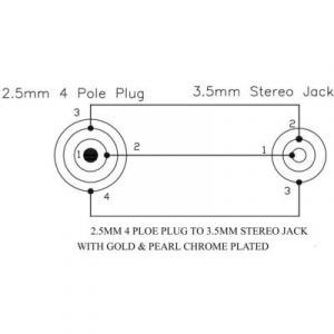 BKL Electronic 1103096 Jack Audio Átalakító [1x Jack dugó, 2,5 mm-es - 1x Jack alj, 3,5 mm-es] Arany