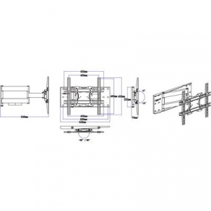 Forgatható TV tartó fali konzol 81 - 152 cm 32 - 60 SpeaKa Professional 989930