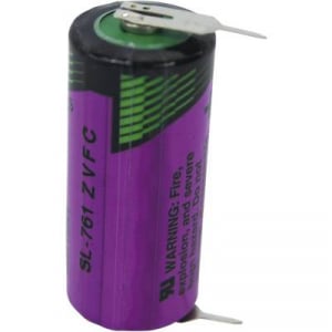 2/3 AA lítium elem, forrasztható, 3,6V 1500 mAh, forrfüles, 15 x 33 mm, Tadiran SL761PR