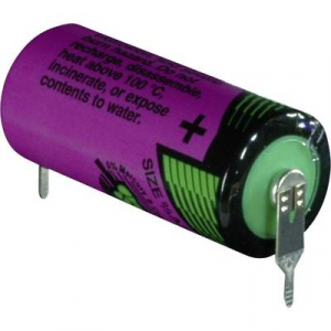 2/3 AA lítium elem, forrasztható, 3,6V 1500 mAh, forrfüles, 15 x 33 mm, Tadiran SL761PR