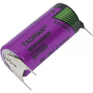 2/3 AA lítium elem, forrasztható, 3,6V 1500 mAh, forrfüles, 15 x 33 mm, Tadiran SL761PT