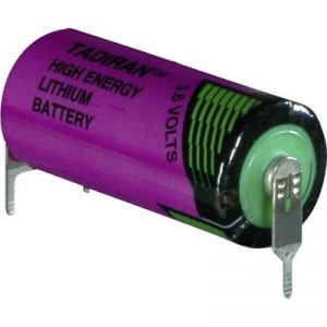 2/3 AA lítium elem, forrasztható, 3,6V 1500 mAh, forrfüles, 15 x 33 mm, Tadiran SL761PT