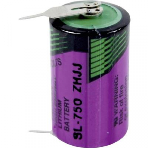 1/2 AA lítium elem, forrasztható, 3,6V 1100 mAh, forrfüles, 15 x 25 mm, Tadiran SL750PR