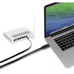 Renkforce USB-C Csatlakozókábel [1x USB-C™ dugó - 1x RJ45 dugó, 8p8c] 1.80 m Fekete