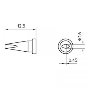 Weller LT ASL Forrasztóhegy Véső forma Hegy méret 0.45 mm Csúcs hossza 13 mm Tartalom, tartalmi egységek rendelésenként 1 db