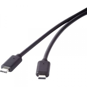 Renkforce USB 3.2 (Gen 2x2) Csatlakozókábel [1x USB-C™ dugó - 1x USB-C™ dugó] 0.50 m Fekete