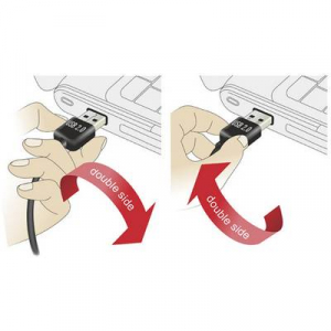 USB kábel [1x USB 2.0 dugó A - 1x USB 2.0 dugó B] 1 m Fekete Delock 1007846