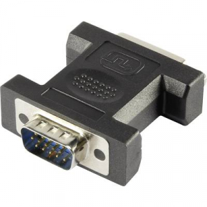 VGA - DVI átalakító adapter, 1x VGA dugó - 1x DVI aljzat 24+5 pól., fehér, Renkforce