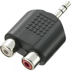 SpeaKa Professional Jack / RCA Audio Y adapter [1x Jack dugó, 3,5 mm-es - 2x RCA alj] Fekete