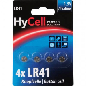 LR41 gombelem, alkáli mangán, 1,5V, 30 mAh, 4 db, HyCell AG3, V3GA, G3A, 3GA, 192, L736, LR736, RW87, GP192