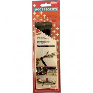 Tépőzáras kábelkötöző 10db-os szett 200 mm x 7 mm fekete színben Fastech 801-330C
