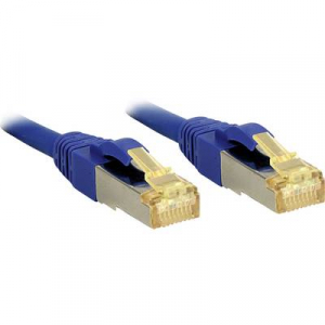 RJ45 Hálózat Csatlakozókábel CAT 6a S/FTP 3.00 m Kék Védővel LINDY