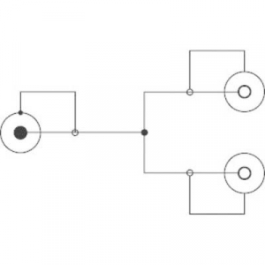 SpeaKa Professional RCA Audio Y adapter [1x RCA dugó - 2x RCA alj] Fekete