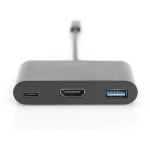 Digitus HDMI / USB Átalakító [1x USB-C™ dugó - 1x HDMI alj, USB 3.2 Gen 1 A alj, USB-C™ alj] Fekete