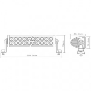 Munkafényszóró LED munka fényszóró 120 W 12 V, 24 V (Sz x Ma x Mé) 610 x 115 x 85 mm 7800 lm