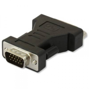 TECHly VGA / DVI Átalakító [1x VGA dugó - 1x DVI alj, 24+5 pólusú] Fekete