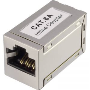 RJ45 csatlakozó közösítő CAT 6A, 1x RJ45 alj - 1x RJ45 alj, fehér, Renkforce