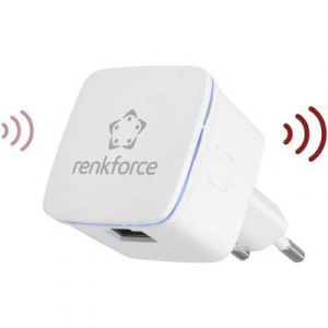 WLAN hatótáv növelő, Wifi jelerősítő 300 Mbit/s 2.4 GHz, Renkforce RF-WR-N300MINI