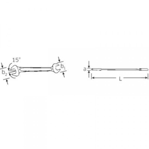 Kettős csavarkulcs 30 - 32 mm DIN 3110, DIN ISO 10102 Stahlwille 10 30 X 32 40033032