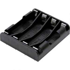 Elemtartó mikroelemhez 4 x AAA, 53 x 49 x 12 mm, MPD BK-1264-PC8