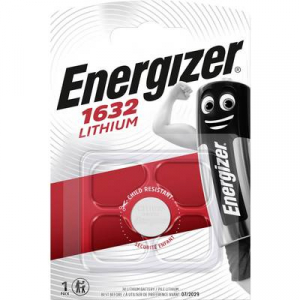 CR1632 lítium gombelem, 3 V, 130 mA, Energizer BR1632, DL1632, ECR1632, KCR1632, KL1632, KECR1632, LM1632