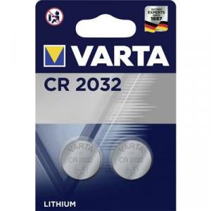 CR2032 lítium gombelem, 3 V, 230 mA, 2 db, Varta BR2032, DL2032, ECR2032, KCR2032, KL2032, KECR2032, LM2032